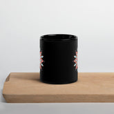 Mandala Elegance On Black Glossy Mug - Beyond T-shirts